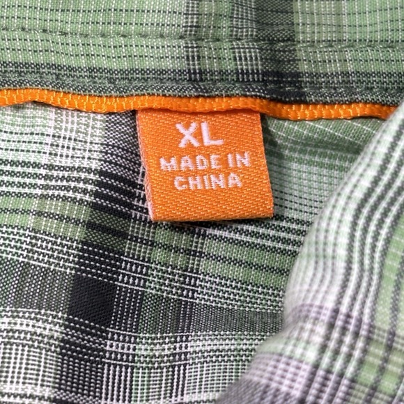 Orvis Trout Bum Button Up Shirt Mens XL Green Plaid Fishing Outdoor Short Sleeve - Picture 5 of 10